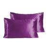 Stoa Paris Satin Pillow Covers,  Premium Plain Pillow Cover Set of 2, 68L x 45W cms - Burgundy