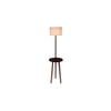 Rosa White Cotton Floor Lamp with Solid Wood