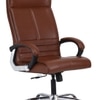 Ettorez Amaze Premium Leatherette High Back Chair In Tan Colour