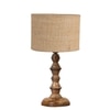 Devansh Beige Jute Table Lamp With  Wood Natural Base (7X7X15.5 Inches)-9
