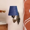 Devansh Metal Electric Wall Light in Antique Gold Colour with Blue Shade Count of 1 Light