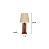 Elegant Brown Wooden Table Lamp with Black Fabric Lampshade