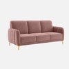 Monly Velvet 3 Seater Sofa Peach Color