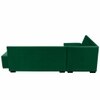 Melo 3 Seater Left Sectional Velvet Sofa Cum Bed in Green colour