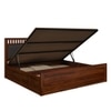 Vrinda Solid Wood Queen  Size Bed With Hydraulic Storage (Honey Oak Finish)