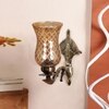 Devansh Metal Electric Wall Light in Antique gold Colour with Lavender Shade Count of 1 Light