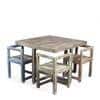 Kingston Sheesham Wood 4 seater Dining Table Set in Antique Multicolour Finish