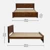 Kairova Non Storage Solid Wood Bed King Size in Provincial Teak Finish