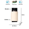 Devansh Solid Wood Electric Wall Light in Brown Colour with off-white Shade Count of 1 Light