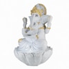 White Fiber Glass Lotus Ganesha Indoor Water Fountain