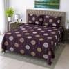 Pia Chocolate Floral 400 TC Cotton Flat Super King Size Bedsheet with 2 Pillow Covers – Threads