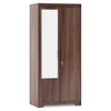 Hilton 2 Door Wardrobe With Mirror and Lock Without Drawer in Chestnut Acacia Finish