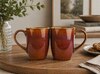 Brown Rustic Dawn Artisan Coffee Mug Set