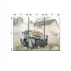 Truss Pcs Grey Blue Full Flowers Frame Floral Canvas Canvas Wall Prints Set of 3 Multicolor Matte