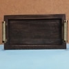 Ireka Home Rasa Wooden Serving Tray with Iron Handles