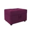 Doe Buck Tufted Storage Ottoman Bench in Purple Colour Fabric