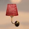 Devansh Metal Electric Wall Light in Gold Colour with Maroon Shade Count of 1 Light