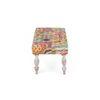 Bestone Solid Wood Bench In Multicolour Patch Kantha Fabric