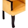 Arista Sheesham Wood Set Of 2 Lounge Chair In Yellow Velvet Upholstery