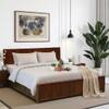 Ivoryn Box Storage Solid Wood Bed King Size in Tobacco Colour