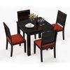 Arabia - Oribi 4 Seater Storage Dining Table Set (Colour- Burnt Orange , Finish- Mahogany)