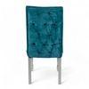 Oliver wood Dining Chair in Turquoise Sea Velvet Upholstery with SILVER FINISH