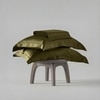 Stoa Paris Satin Bedsheet King Size with 2 Pillow Covers heet King Olive Oasis