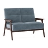 Logan 2 Seater Wooden Sofa in Blue Colour