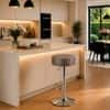 Doe Buck Linon Adjustable Bar Stool in Grey Colour with Chrome Base