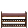 Fjellstad Solid Wood Shoe Rack with Seating in Walnut Brown finish