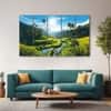 The Castle Decor Nature Landscape Wall Art Set of 5 Wooden Framed Digital Painting 27x48 Inch