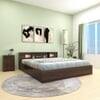 Kumiko Engineered Wood Queen  Size Bed With Box Storage (Walnut Finish)