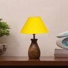 Devansh Yellow Cotton Table Lamp With  Wood Natural Base (10X12.5 Inches)-29