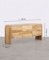 Stigen Solid Mango Wood Sideboard with 6 Drawers in Natural Finish