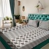 Light Brown Abstract 180 TC Flat 1 Queen  Bedsheet with 2 Pillow Covers