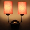 Devansh Metal Electric Wall Light in Gold Colour with Orange Shade Count of 2 Lights