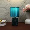 Desk Lamp Blue Carved Base with Modern Shade