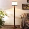 Bruno Brown Cotton Shade Floor Lamp