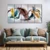 The Castle Decor Abstract Wall Painting Wooden Framed 27x48 Inch for Living Room (Style 4)