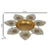 Small White And Gold Flower Urli In Gold Colour