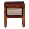 Aria Solid Wood Bedside Table in Brown Finish