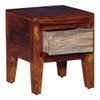 Aria Solid Wood Bedside Table in Brown Finish