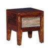 Aria Solid Wood Bedside Table in Brown Finish