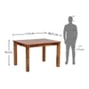 Emeril Solid Wood 4 Seater Dining Table in Warm Walnut Finish