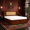 Aaranya Solid Wood Compact Queen Bed Box Storage Provincial Teak Finish Mattress 60 x 72 Inches