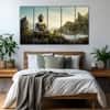 The Castle Decor Lord Buddha Meditation Wall Painting Wooden Framed 27x48 Inch (Style 27)