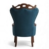Arista Sheesham Wood Lounge Chair In Turquoise Sea Velvet Upholstery