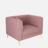 Texude Velvet 1 Seater Sofa in Pink Colour
