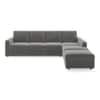Apollo Sofa (Colour : Ash Grey Velvet, Cushion : Hard, Back Type : Regular, Seating Capacity : Right Aligned 3 Seater + Right Aligned Chaise)