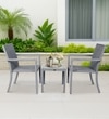 Canberra Wicker Table And Chair Set In Grey Dual Tone Finish